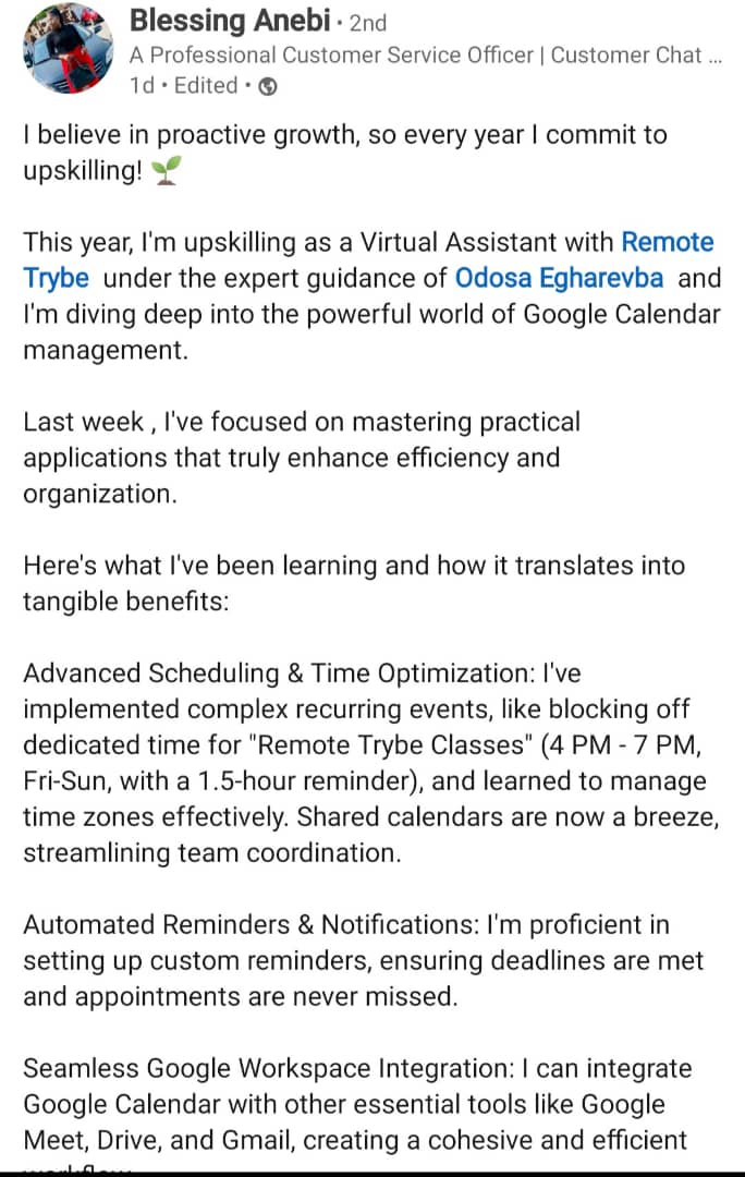 Career transformation story