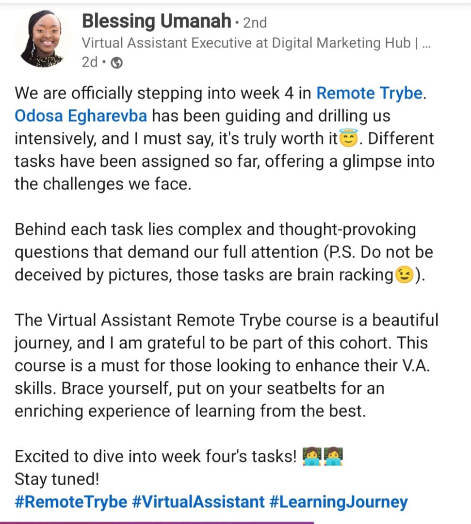Skill development testimonial