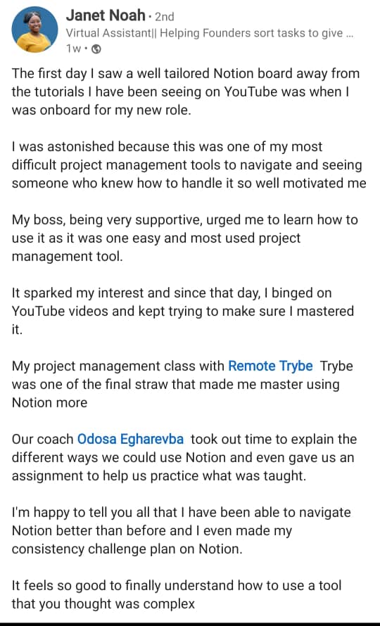 Client recommendation post